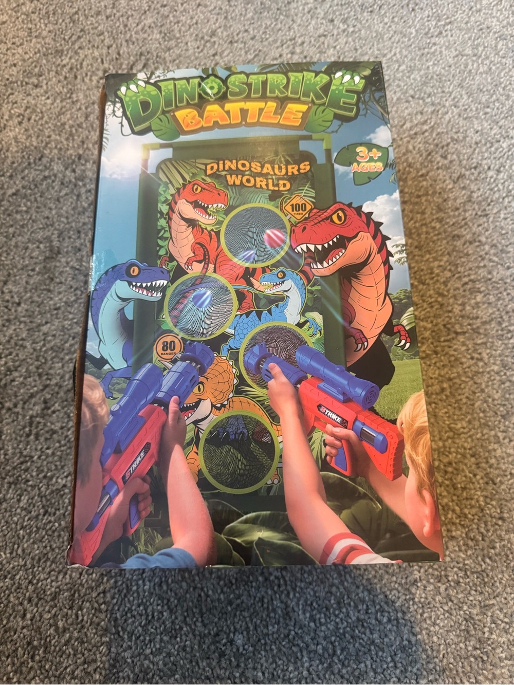 Dinostrike Battle Dinosaur Target Game with Red & Blue Toy Blasters